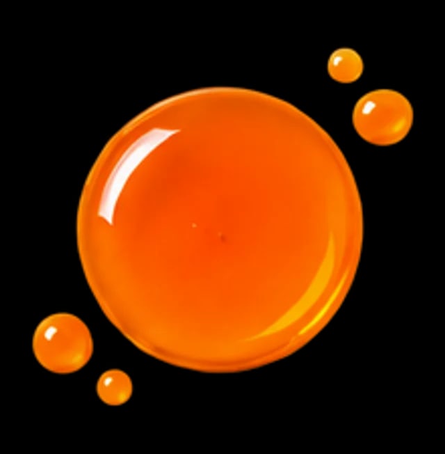 A drop of orange vitamin A oil