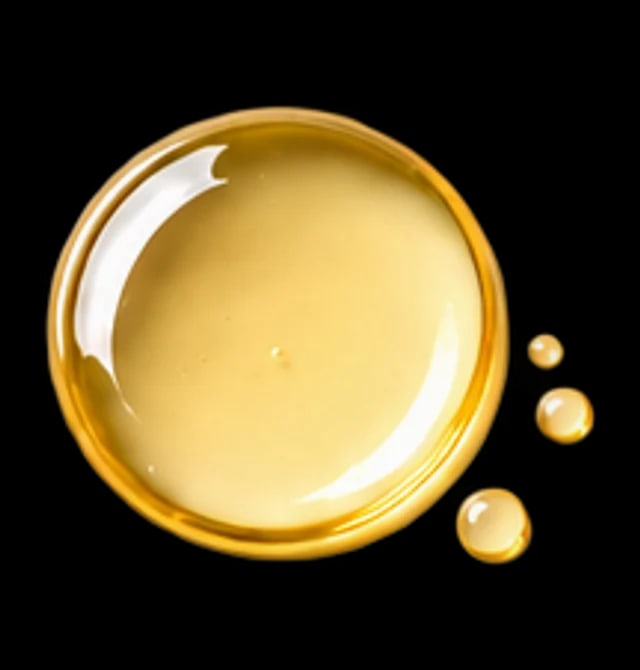 A drop of pale gold vitamin D3 oil